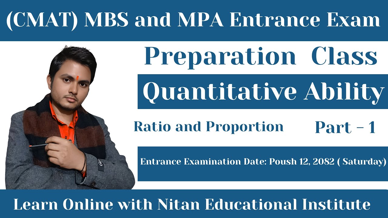 CMAT Quantitative Ability | Ratio & Proportion Part-1 | MBS & MPA Entrance Preparation