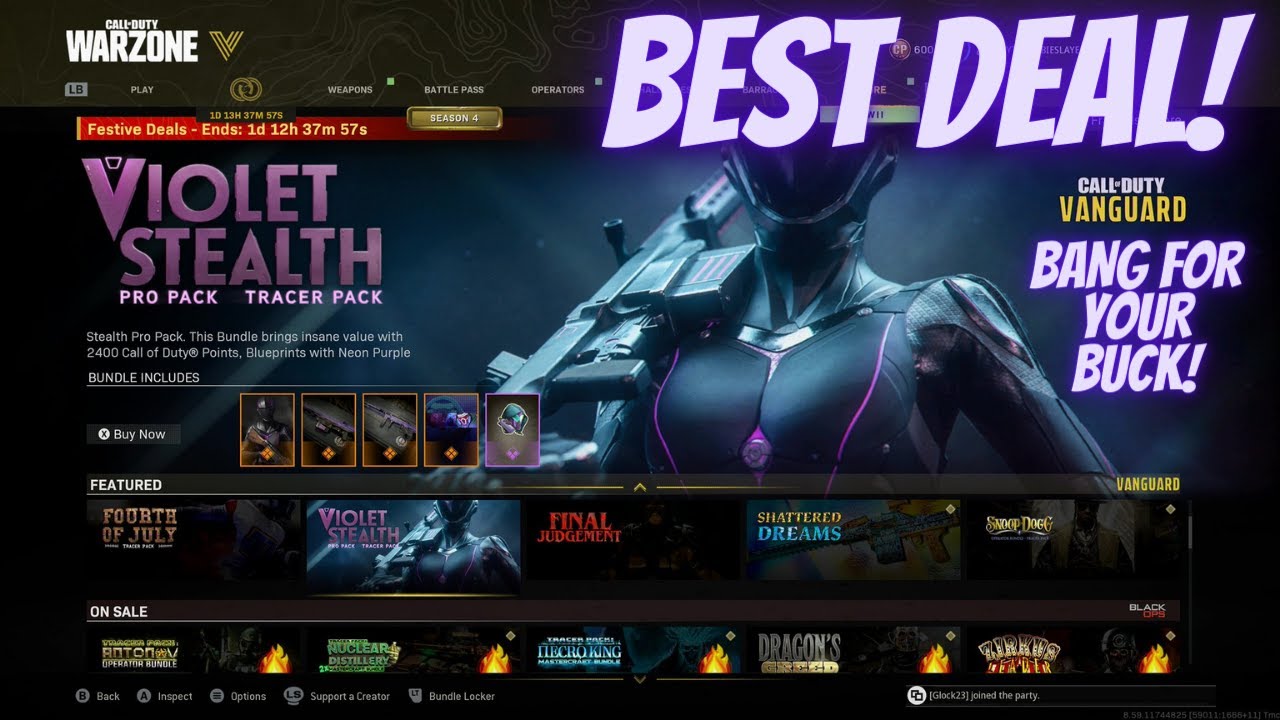 (WARZONE) VIOLET STEALTH PRO PACK BUNDLE! BEST BUNDLE DEAL ON COD!? #CALLOFDUTY #VANGUARD #WARZONE