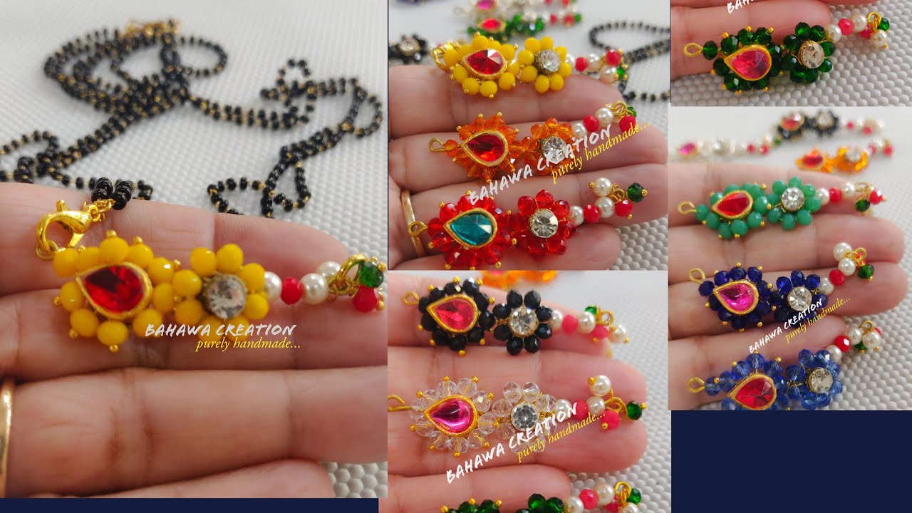 नथ मंगळसुत्र कसे बनवावे | Navaratri Special |How to Make Nath Pendant  Mangalsutra | मराठी