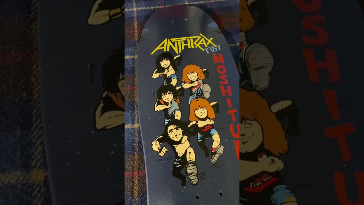 Skateboard Deck of the Day Brand X Anthrax reissue skate deck from 1987 Anthrax Madhouse