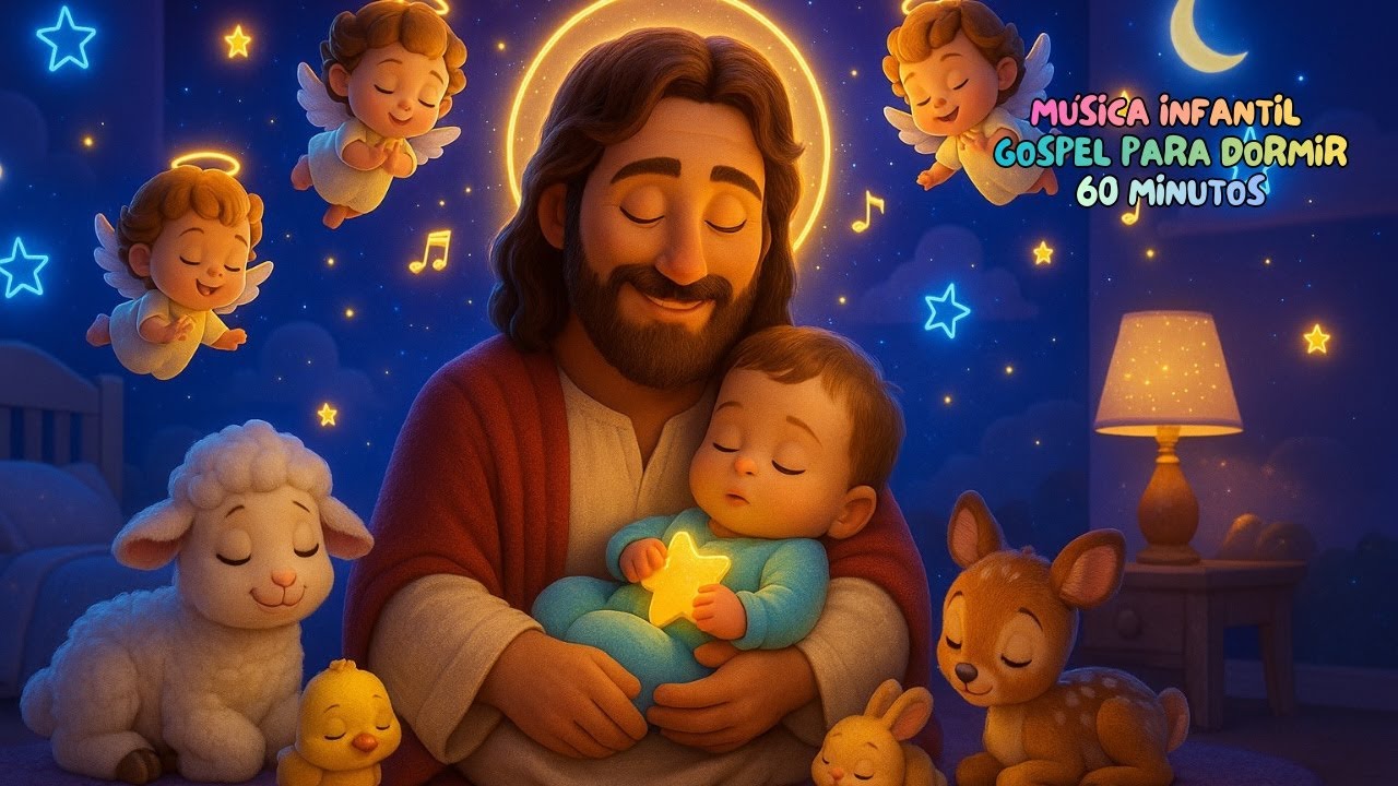Soninho Aben&ccedil;oado com Jesus | M&uacute;sica de Paz que Acalma Beb&ecirc;s R&aacute;pido | M&uacute;sica Infantil Gospel 