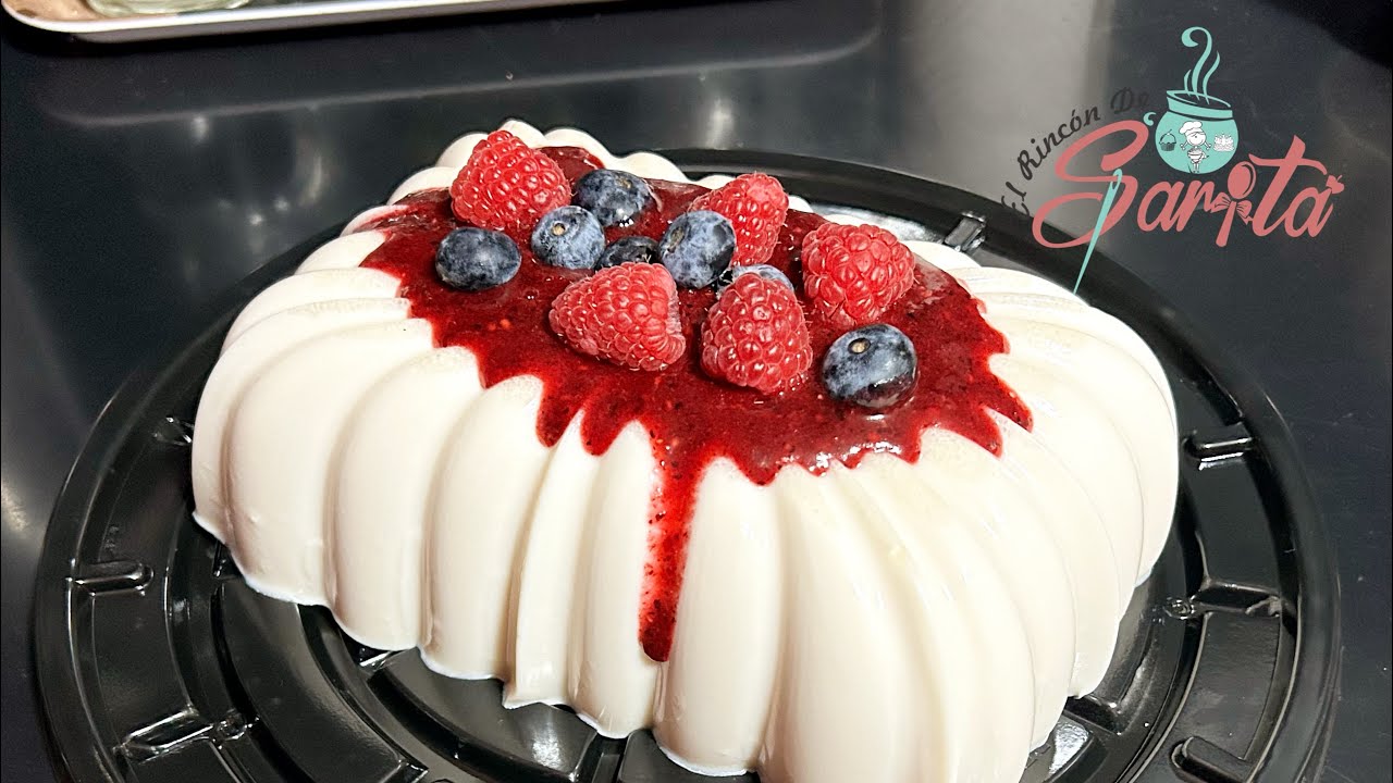 Gelatina de coco con Chocolate blanco y salsa de Frambuesa #reposteandoconsarita