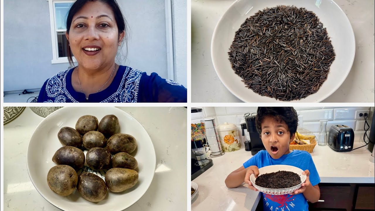 এক থালা কুচকুচে কালো ভাত,কালো আলু সেদ্ধ আর কালো ডাল আছে আজ খাবারের মেনুতে 😊