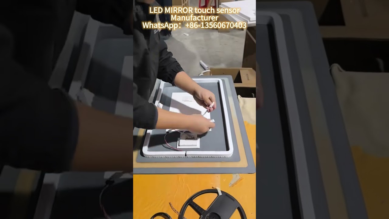 Rectangle bathroom Mirror touch sensor light | backlight|LED mirror #mirrorwork #mirror #mirrordecor