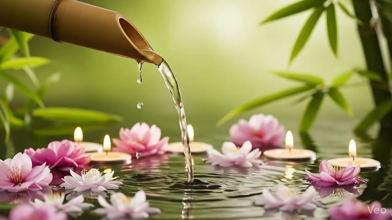 15 💧 Bamboo Water Flow & Soft Piano 🌿 — Relaxing Music for Spa, Calm Mind & Stress Relief 🌙