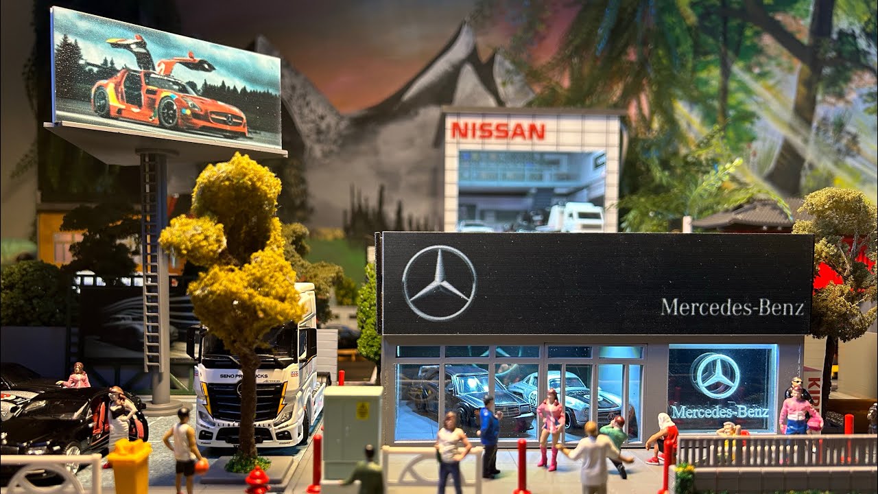 STUNNING MERCEDES BENZ Showroom Diorama | Hotwheels Diorama | 1/64 Scale Magic City Layout #shorts
