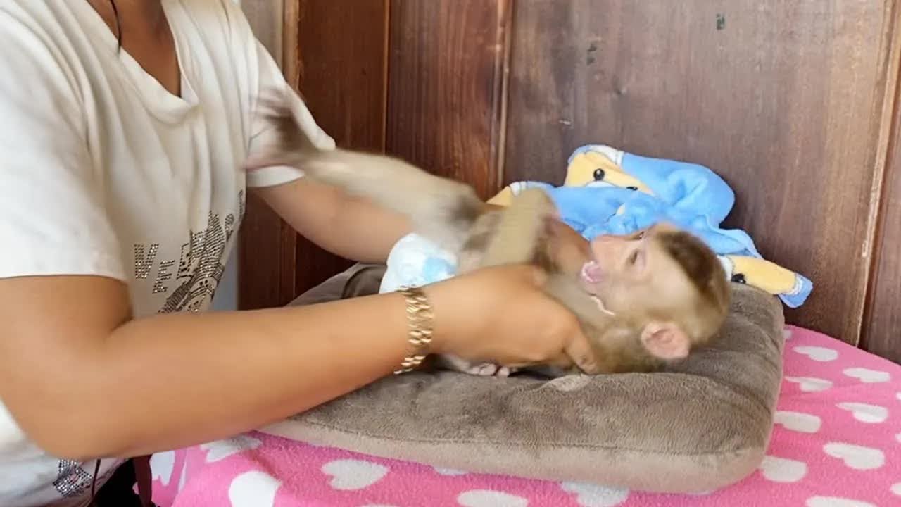 Chilling Boy DAM So Messy Keep Play With Mom During Treat Him