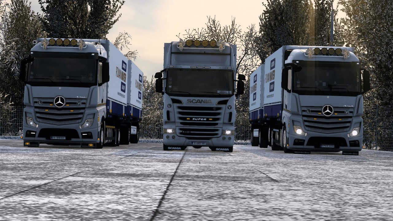 ETS2 1.46 Convoy Multiplayer with mods Mercedes Actros 2548. 2542 /SCANIA R440 (Erfurt 🇩🇪-Kassel 🇩🇪)