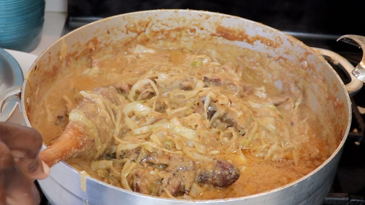 How to cook cabbage and peanut cameroonian dish.