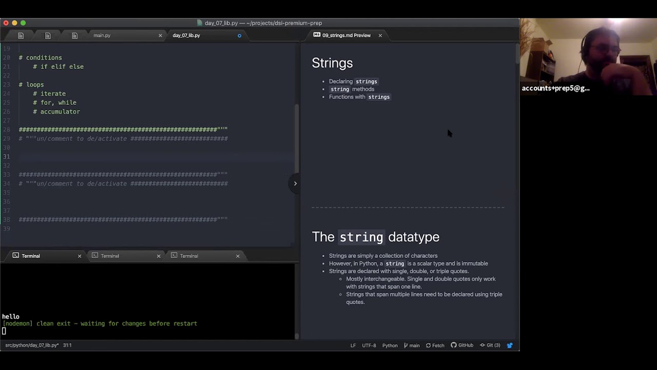 Strings (cont'd), More Strings, Data Structures - (2021-03-09) - [March 2021 Cohort]