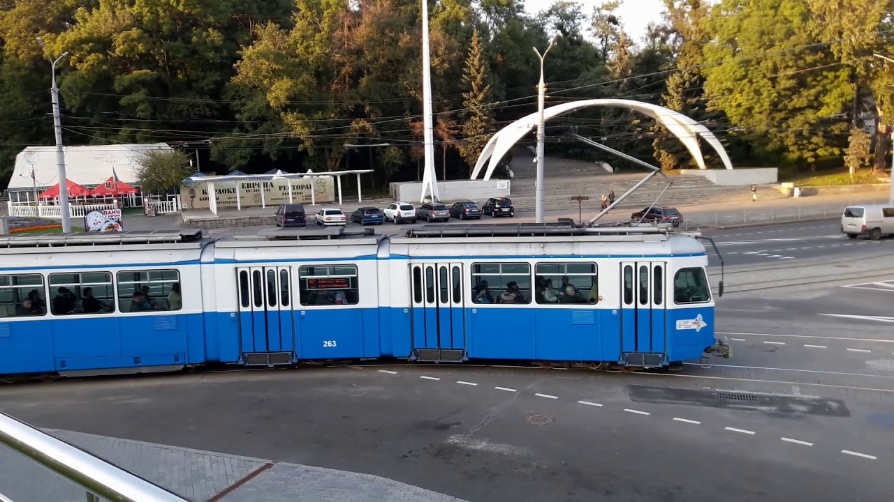 Trams in Vinnitsa, Ukraine (Old Zurich trams)