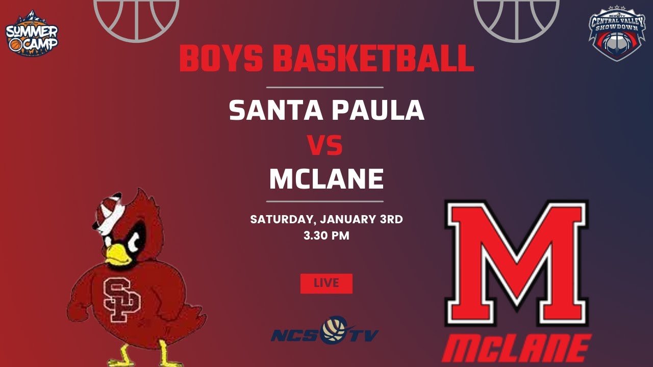 Santa Paula vs McLane High School Boys Basketball LIVE 1/3/26 - CV Showdown