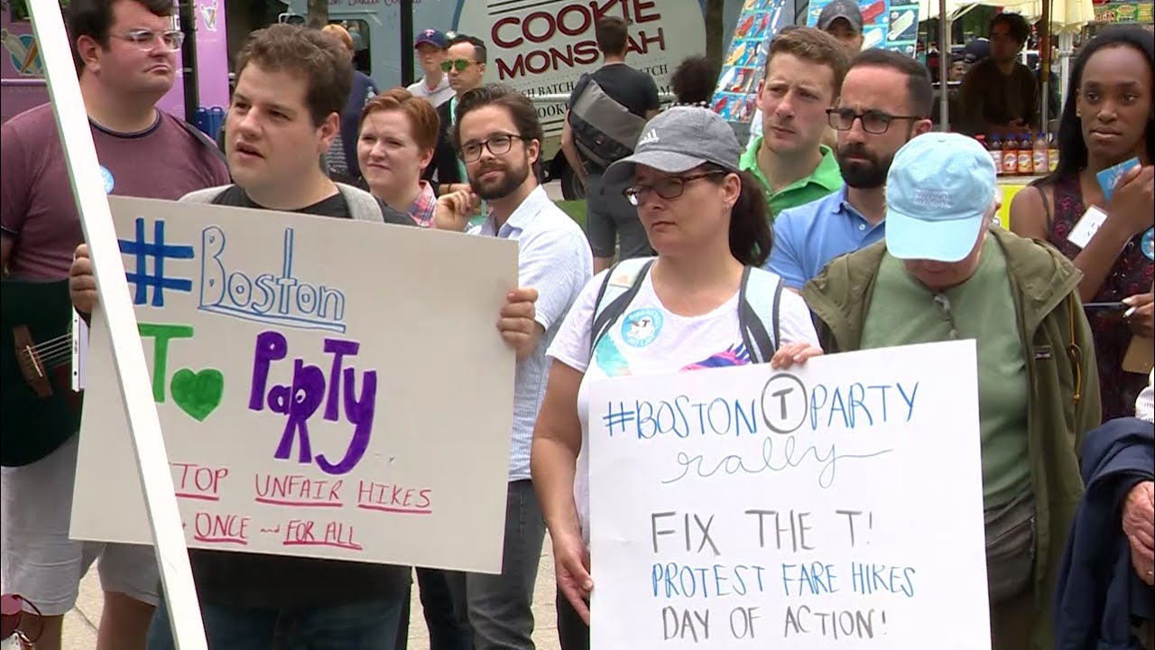 Protesters rally against MBTA day before fare hikes