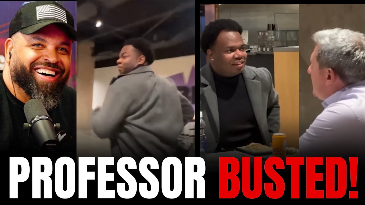 Black Professor RUNS AWAY IN FEAR after GETTING CAUGHT IN Anti-White RACIST Rant!