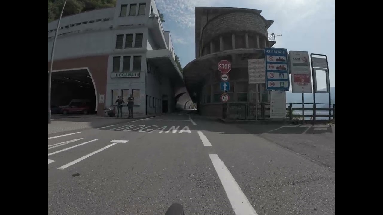 Cycling Across the Swiss / Italian Border Near Lugano