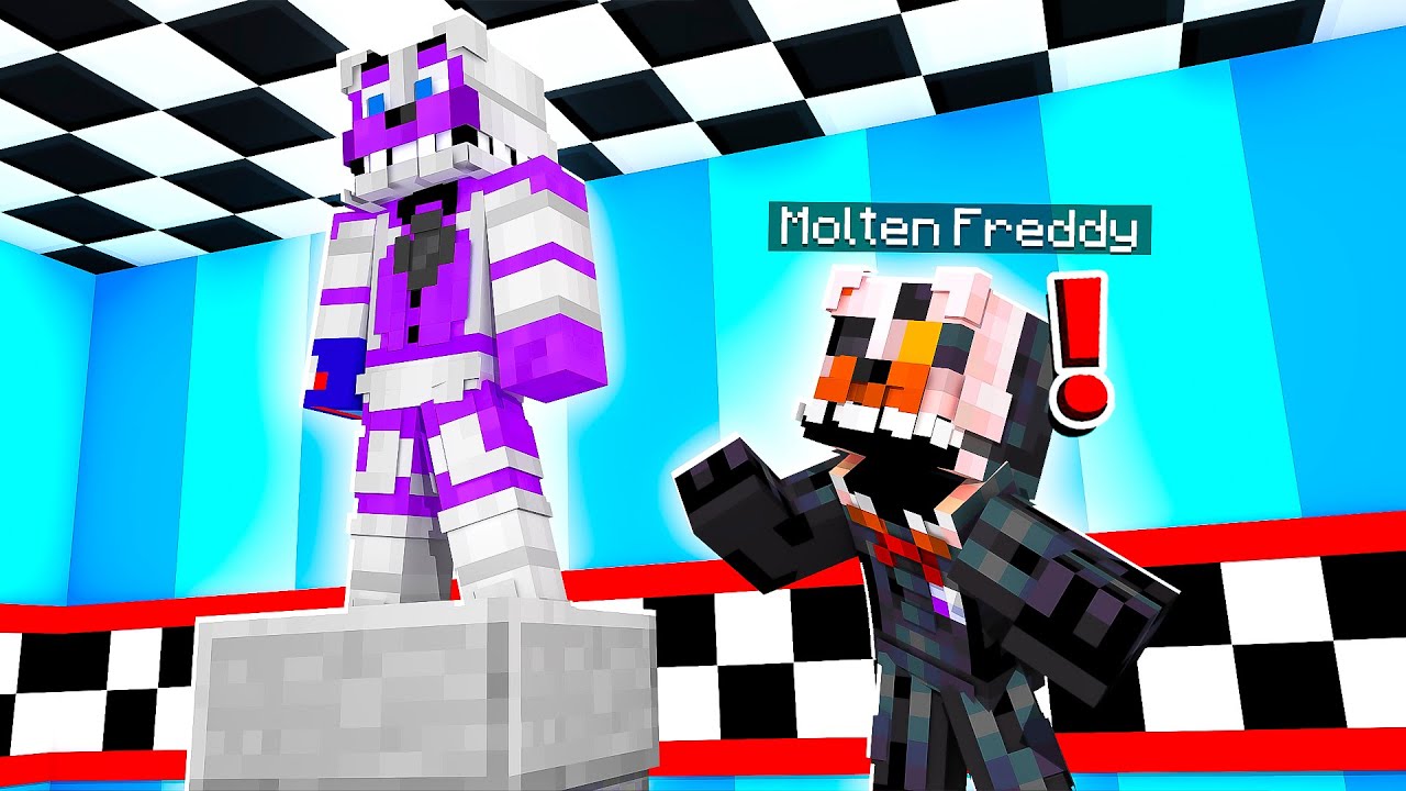 Molten Freddy Attacks Funtime Freddy Statue | Minecraft Five Nights at Freddy’s FNAF Roleplay