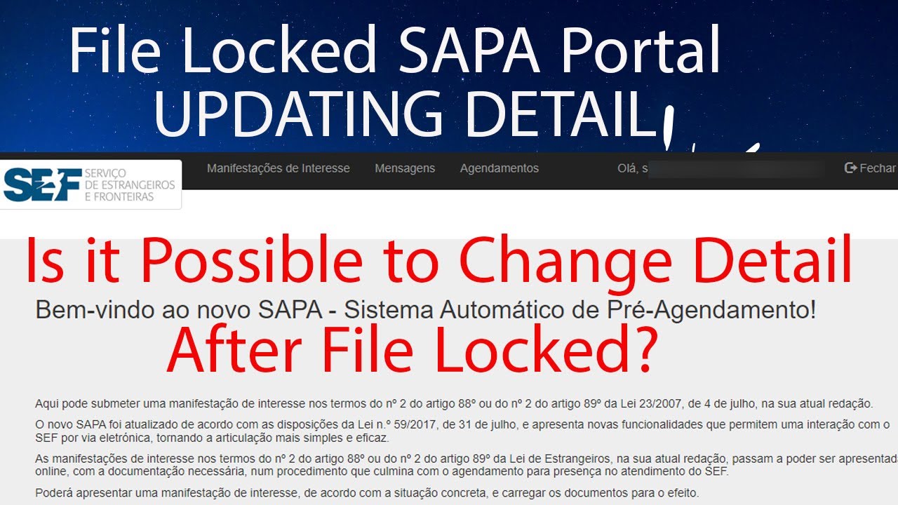 Change information in SAPA Portal | Updating Data from Immigration Website | infoStation