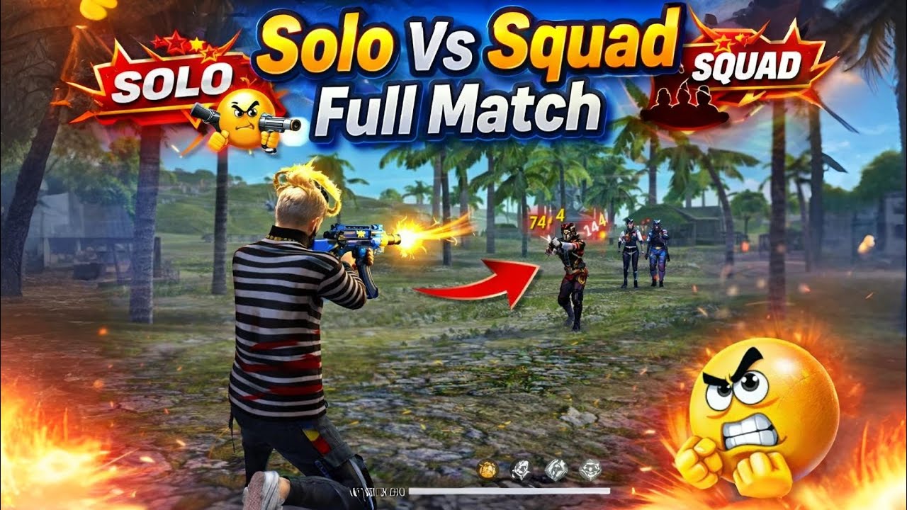 Solo vs squad full match gameplay || 99% Headshot || K@LLসাপ Gaming 