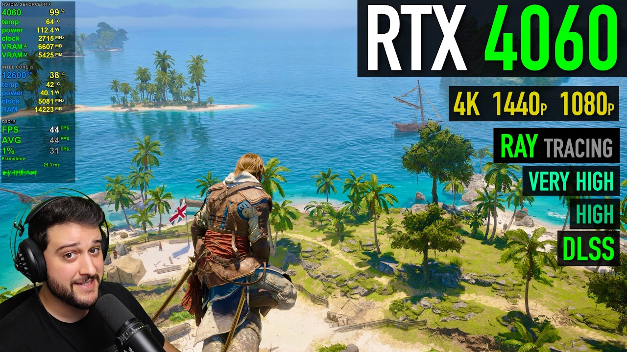 RTX 4060 &mdash; Assassin's Creed Black Flag Resynced &mdash; Довольно неплохо!! 🏴&zwj;☠️