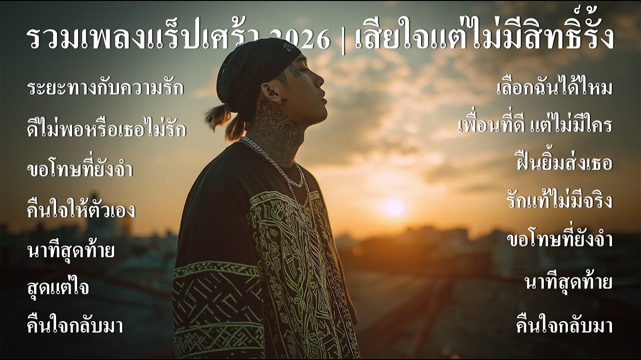 รวมเพลงแร็ปอกหัก เศร้า 2026 | เสียใจแต่ไม่มีสิทธิ์รั้ง ฟังต่อเนื่องยาวๆ - Thairap Sadverse