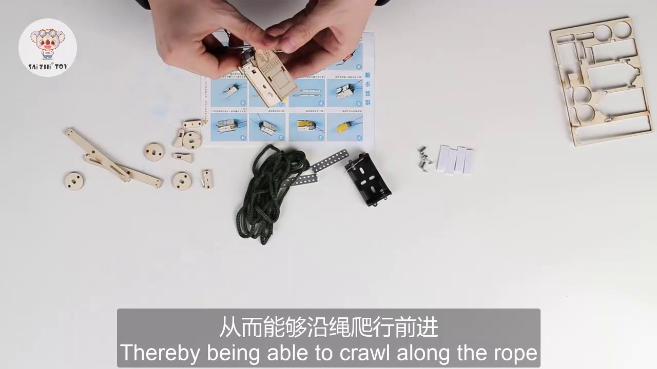 SAIZHI STEAM TOYS DIY Rope climbing robot SaiZhi33q4