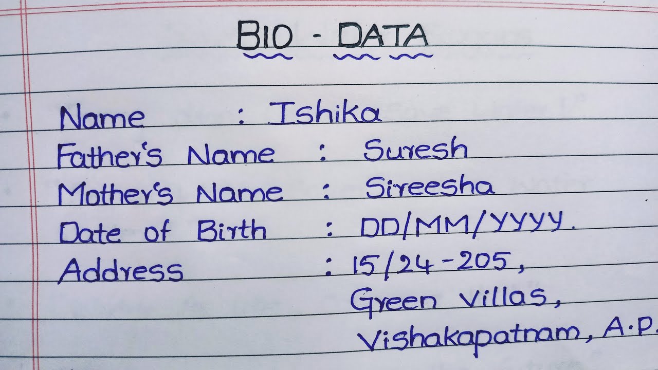 HOW TO WRITE BIO-DATA/CV/RESUME | BIODATA FORMAT | CV / RESUME | LOVE TO WRITE |