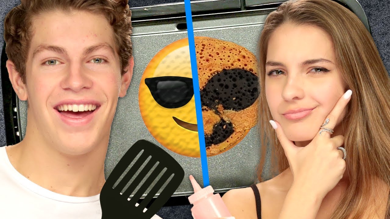 Emoji Pancake Art Challenge FAIL w/ Lexi Rivera & Ben Azelart | Griddle Me This