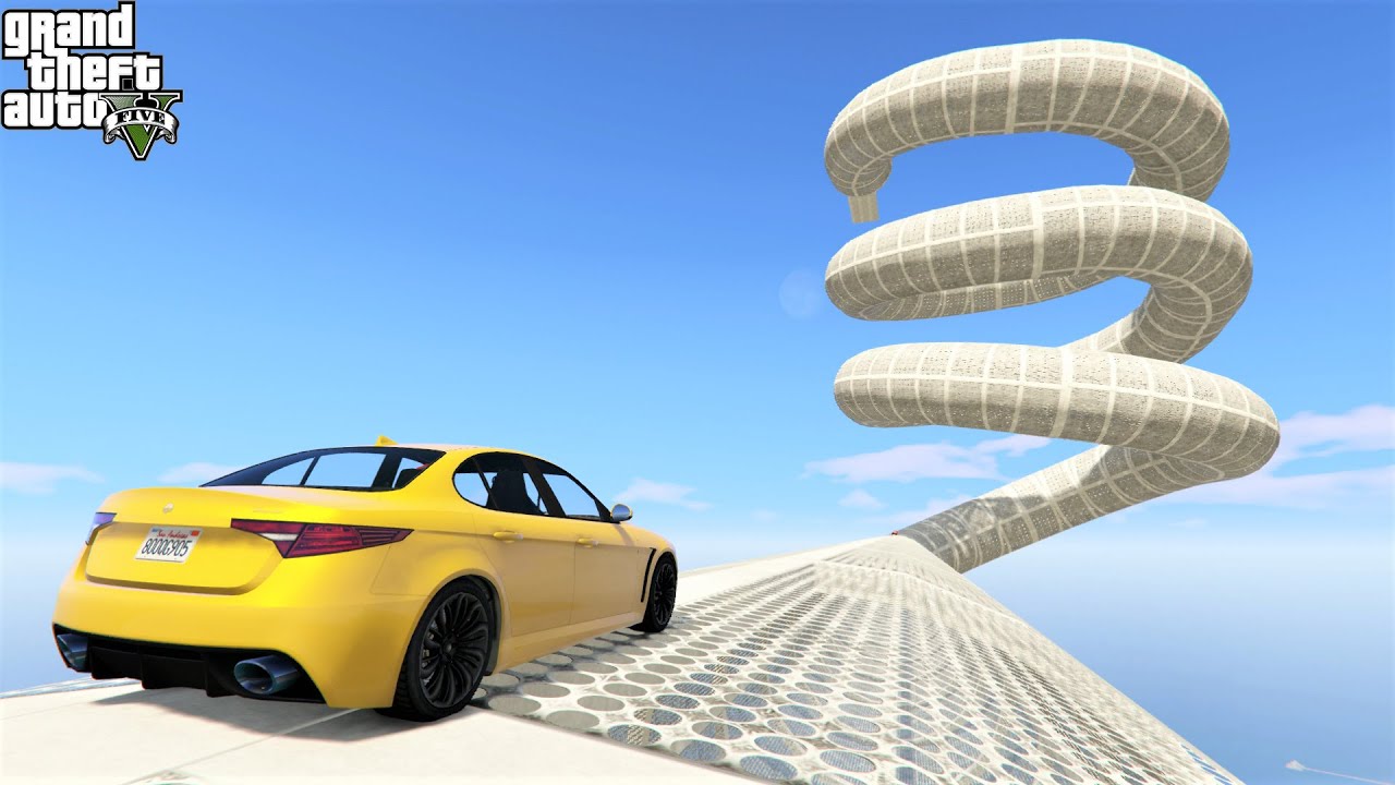 قراند 5 : سباق داخل أنبوب دوامة 🐸 GTA 5 - Sprial Tube Race & Parkour
