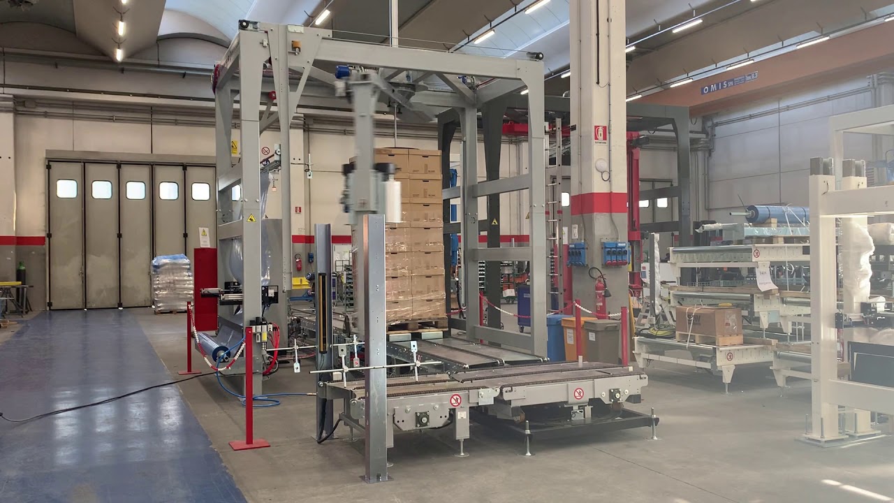 B170E | Automatic stretch wrapping machine with top inside and pneumatic pressure device