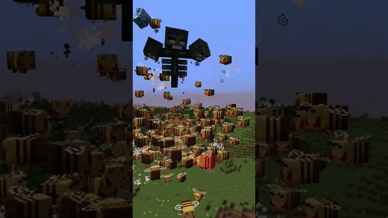 1,000,000 bees VS wither #minecraft #battle #fight #versus #minecraftmemes #avengers