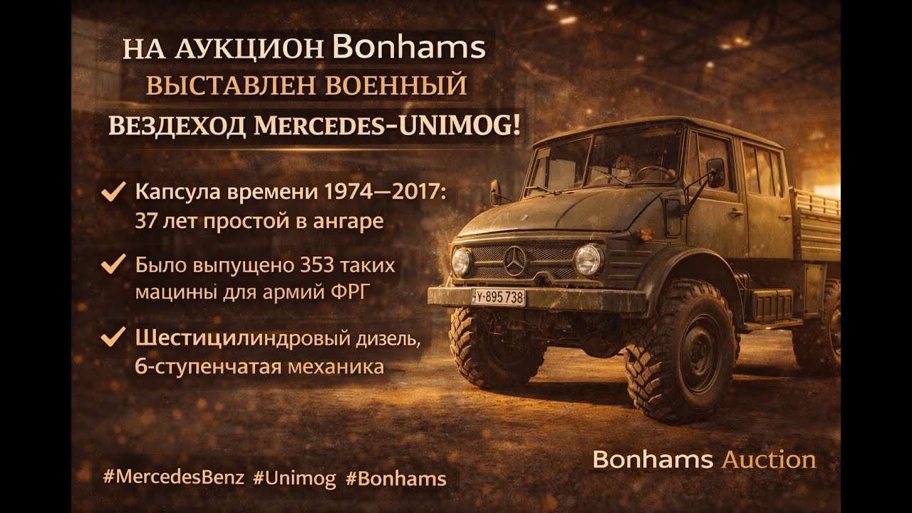 Редкий Mercedes-Benz Unimog: 37 лет в ангаре и продажа за 70 000 евро