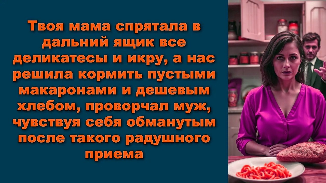 Твоя мама спрятала в дальний ящик все деликатесы и икру, а нас решила кормить пустыми макаронами