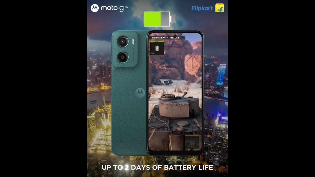 The moto g05 5200 mAh battery helps you scroll all day non stop for 48 hours straight