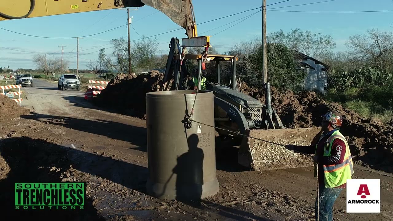 Armorock™ Precast Polymer Concrete Manhole Install -Texas Gulf Coast -Southern Trenchless Solutions