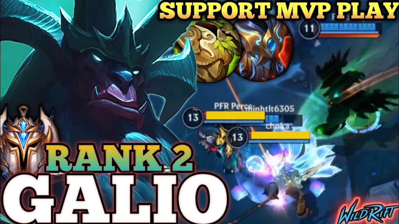 GALIO POWERFUL SUPPORT MVP PLAY! ANNOYING TANK DMG - TOP 2 GLOBAL GALIO BY Prodamp - WILD RIFT