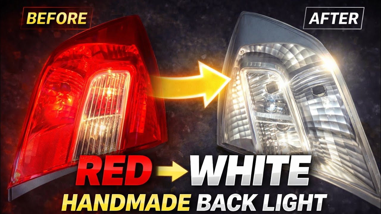 Red to White Back Light Conversion | Handmade Car Tail Light | Before After😯