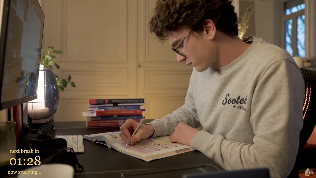 Study With Me - 5 HOURS, one short break, NO music, FIREPLACE