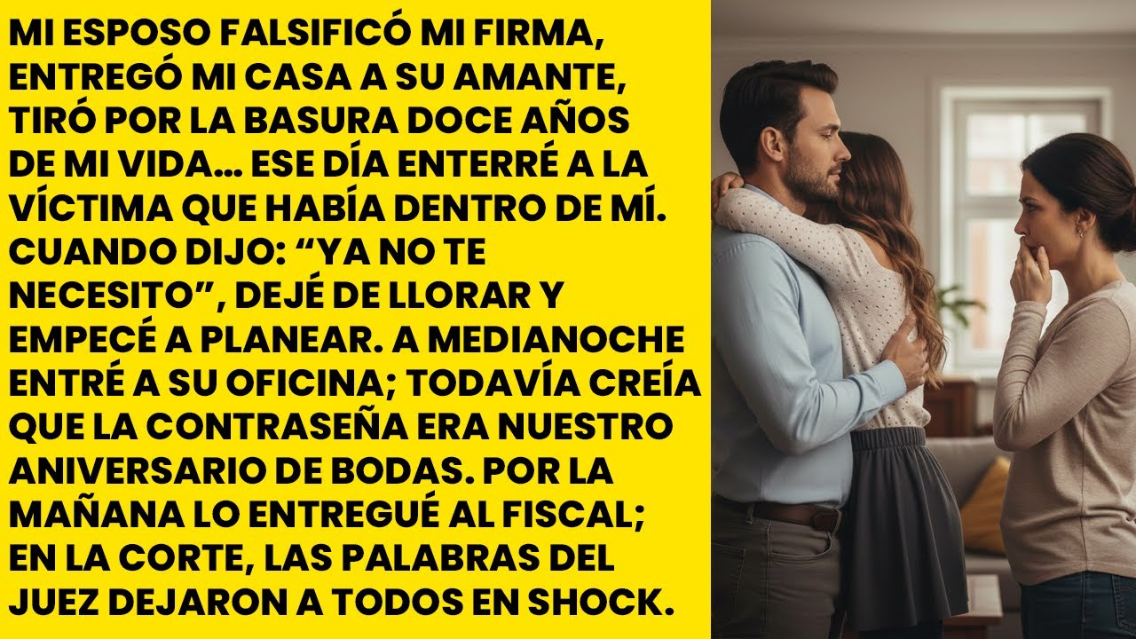 Mi esposo imitó mi firma para la casa de su amante. Descubrió algo que no sabía.