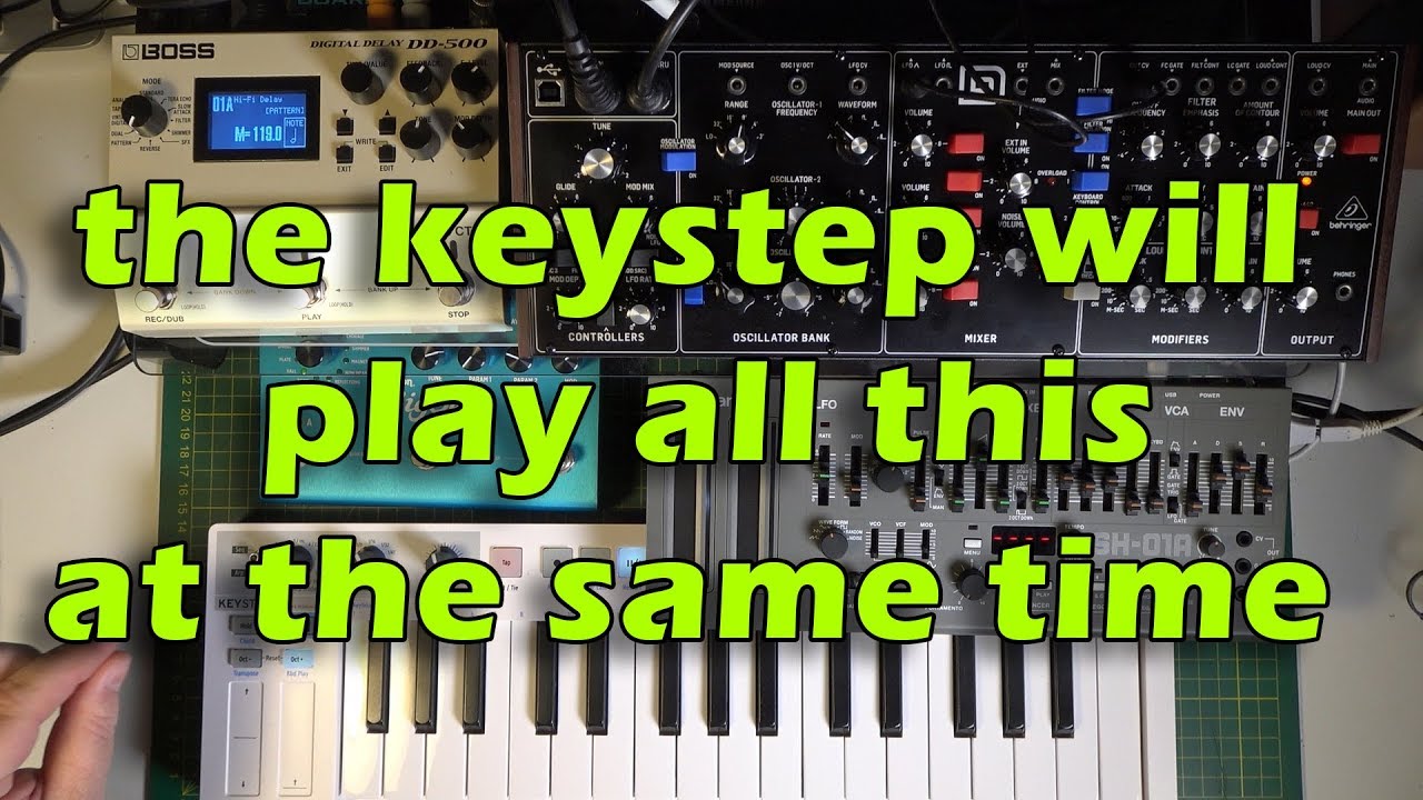 Keystep Sequencer & SH-01A ARP at the same time! with Behringer Model D
