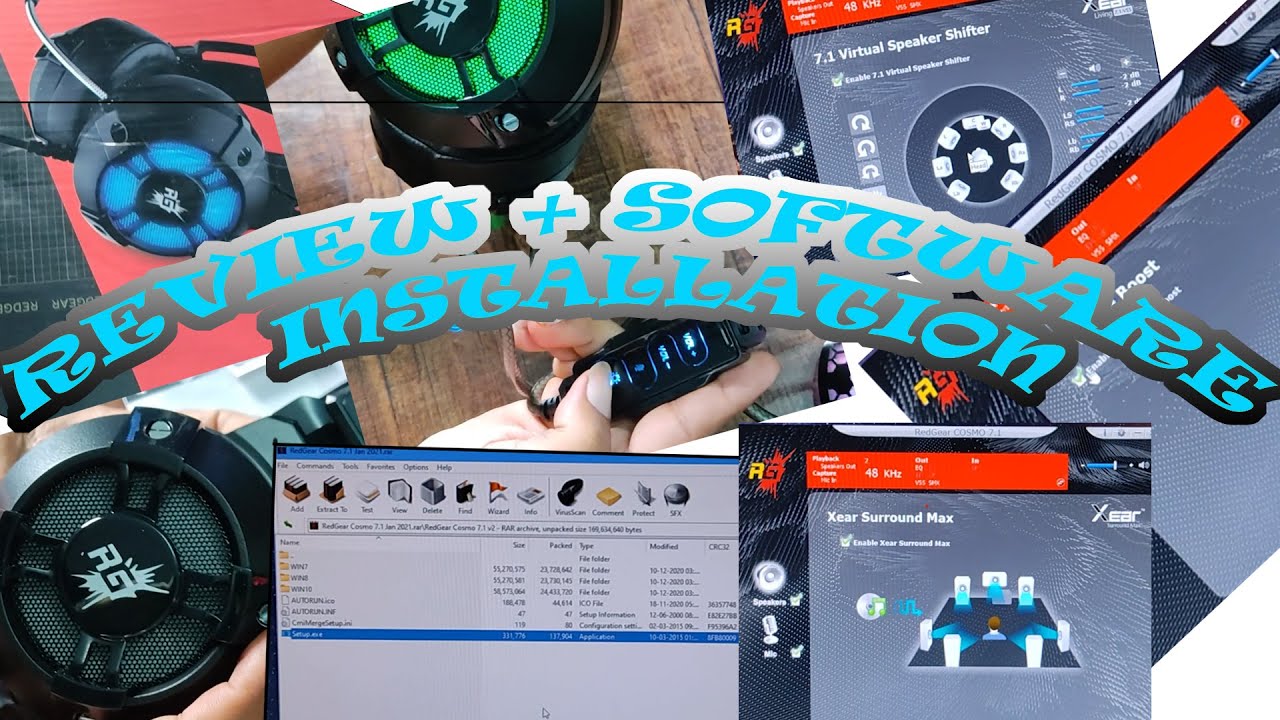 Redgear cosmo 7.1 gaming headphone Unboxing + software installation in hindi