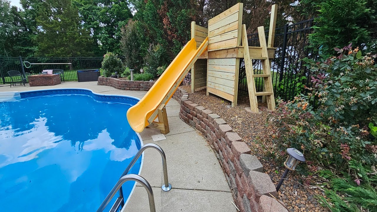 DIY Playground slide to pool slide!