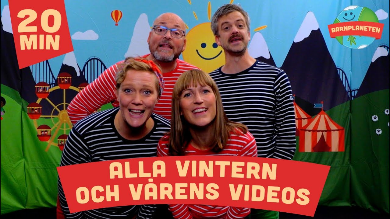 Kompisbandet - Alla vintern och vårens videos, Baby haj, Mitt i djungeln etc.