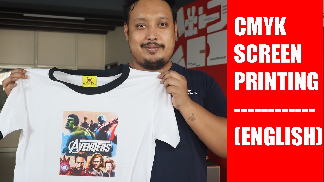 CMYK Screen Printing | 4 Color Process Printing On White T-Shirt ( English )