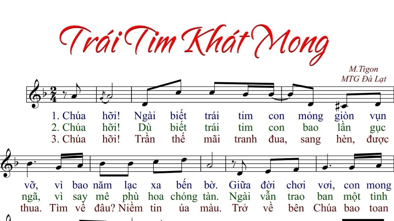 TRÁI TIM KHÁT MONG - SR. M.TIGON - Trình bày Thiên Phú - ( HL - Mùa Chay )