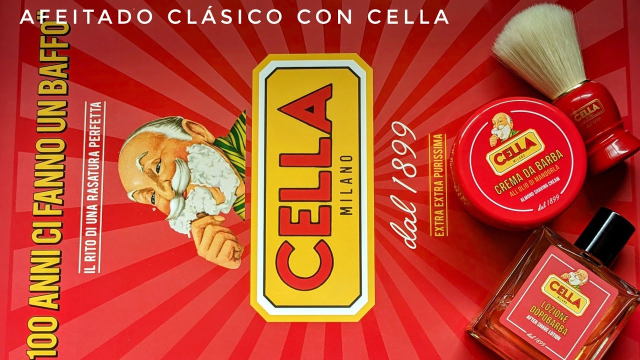 Afeitado clásico con productos Cella