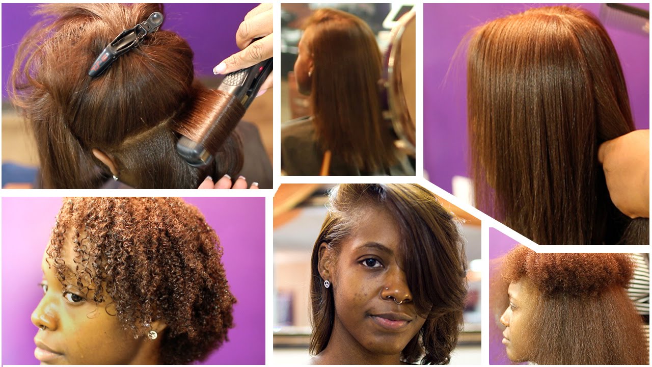 Straightening + Trimming My Natural Hair For The First Time - From Start To Finish