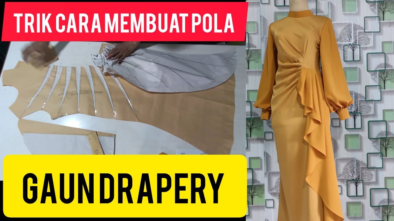 trik cara membuat pola gaun drapery // #trikcaramembuatpolagaundrapery#sewingtutorial #yansbusana //