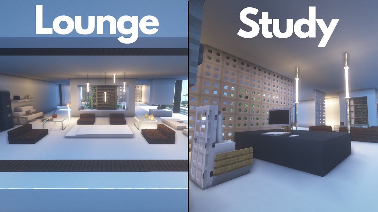 Minecraft: Modern Lounge and Study Tutorial