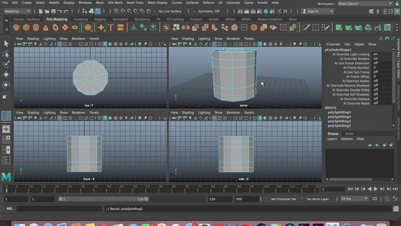 Maya 2018 Tutorial - Modeling Basics