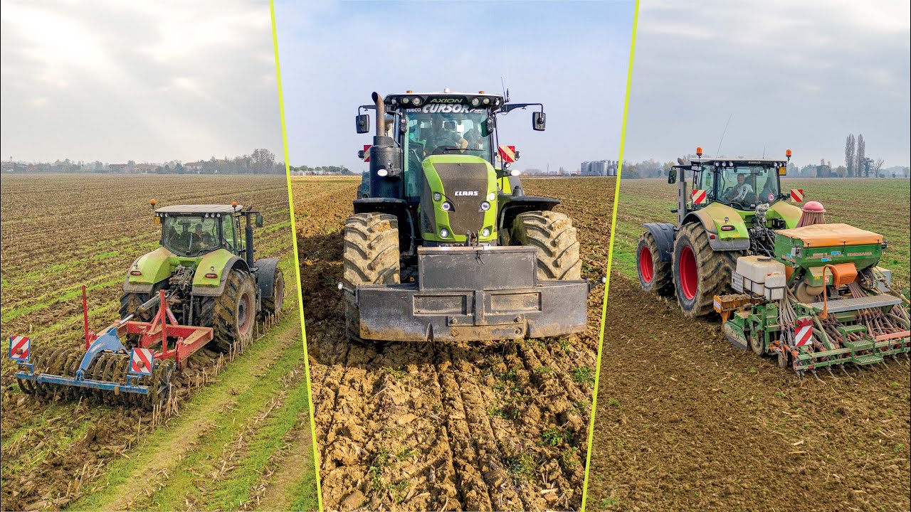 3 Claas Axion 900 в поле 🤯 Подготовка и посев!